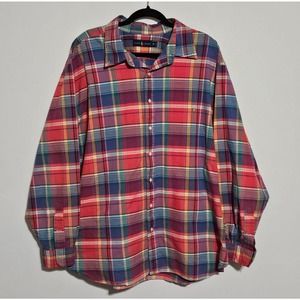 Ralph Lauren Shirt Mens 3XB Madras Plaid Casual Button Up Long Sleeve Cotton‎